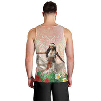 Woman Polynesian Tattoos Men Tank Top Tropical Flower - Peach Fuzz Color LT03 - Polynesian Pride