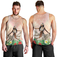 Woman Polynesian Tattoos Men Tank Top Tropical Flower - Peach Fuzz Color LT03 - Polynesian Pride