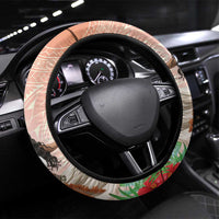 Woman Polynesian Tattoos Steering Wheel Cover Tropical Flower - Peach Fuzz Color LT03 Universal Fit Peach Fuzz - Polynesian Pride