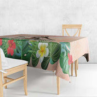 Woman Polynesian Tattoos Tablecloth Tropical Flower - Peach Fuzz Color LT03 - Polynesian Pride
