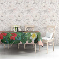 Woman Polynesian Tattoos Tablecloth Tropical Flower - Peach Fuzz Color LT03 - Polynesian Pride