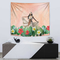 Woman Polynesian Tattoos Tapestry Tropical Flower - Peach Fuzz Color LT03 - Polynesian Pride