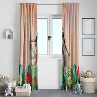 Woman Polynesian Tattoos Window Curtain Tropical Flower - Peach Fuzz Color LT03 - Polynesian Pride