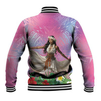 Woman Polynesian Tattoos Baseball Jacket Tropical Flower - Sweets Vibrant Color LT03 - Polynesian Pride