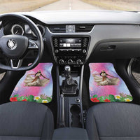 Woman Polynesian Tattoos Car Mats Tropical Flower - Sweets Vibrant Color LT03 Set 2pcs - Front Vibrant Gradient - Polynesian Pride