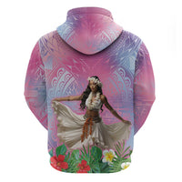 Woman Polynesian Tattoos Hoodie Tropical Flower - Sweets Vibrant Color LT03 - Polynesian Pride