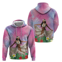 Woman Polynesian Tattoos Hoodie Tropical Flower - Sweets Vibrant Color LT03 - Polynesian Pride