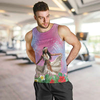 Woman Polynesian Tattoos Men Tank Top Tropical Flower - Sweets Vibrant Color LT03 Vibrant Gradient - Polynesian Pride