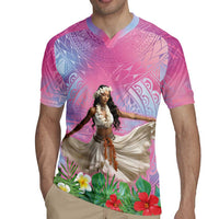 Woman Polynesian Tattoos Rugby Jersey Tropical Flower - Sweets Vibrant Color LT03 - Polynesian Pride