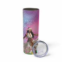 Woman Polynesian Tattoos Skinny Tumbler Tropical Flower - Sweets Vibrant Color