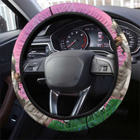 Woman Polynesian Tattoos Steering Wheel Cover Tropical Flower - Sweets Vibrant Color LT03 - Polynesian Pride