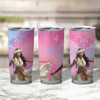 Woman Polynesian Tattoos Tumbler Cup Tropical Flower - Sweets Vibrant Color LT03 - Polynesian Pride