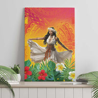 Woman Polynesian Tattoos Canvas Wall Art Tropical Flower - Vibrant Hot Color LT03 - Polynesian Pride