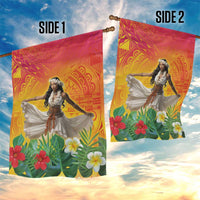 Woman Polynesian Tattoos Garden Flag Tropical Flower - Vibrant Hot Color LT03 - Polynesian Pride