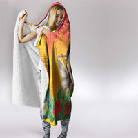 Woman Polynesian Tattoos Hooded Blanket Tropical Flower - Vibrant Hot Color LT03 - Polynesian Pride