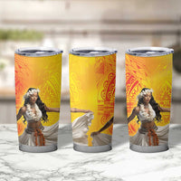 Woman Polynesian Tattoos Tumbler Cup Tropical Flower - Vibrant Hot Color LT03 - Polynesian Pride