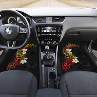 Plumeria Car Mats Polynesian Tribal Frangipani Sunset LT03 Set 2pcs - Front Black - Polynesian Pride