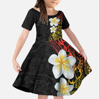 Plumeria Family Matching Summer Maxi Dress and Hawaiian Shirt Polynesian Tribal Frangipani Sunset