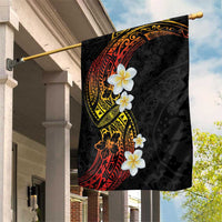 Plumeria Garden Flag Polynesian Tribal Frangipani Sunset LT03 House Flag Black - Polynesian Pride
