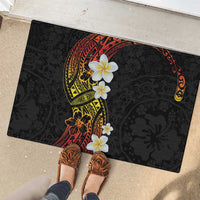 Plumeria Rubber Doormat Polynesian Tribal Frangipani Sunset LT03 - Polynesian Pride