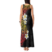 Plumeria Tank Maxi Dress Polynesian Tribal Frangipani Sunset LT03 - Polynesian Pride