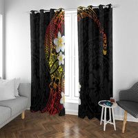 Plumeria Window Curtain Polynesian Tribal Frangipani Sunset LT03 With Grommets Black - Polynesian Pride