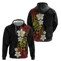 Plumeria Zip Hoodie Polynesian Tribal Frangipani Sunset