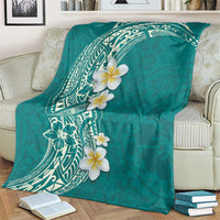 Plumeria Blanket Polynesian Tribal Frangipani Teal LT03 - Polynesian Pride