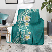 Plumeria Blanket Polynesian Tribal Frangipani Teal LT03 - Polynesian Pride