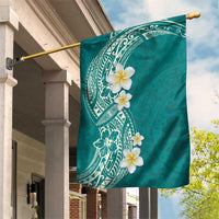 Plumeria Garden Flag Polynesian Tribal Frangipani Teal LT03 House Flag Teal - Polynesian Pride