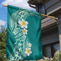 Plumeria Garden Flag Polynesian Tribal Frangipani Teal LT03 - Polynesian Pride