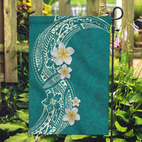 Plumeria Garden Flag Polynesian Tribal Frangipani Teal LT03 Garden Flag Teal - Polynesian Pride