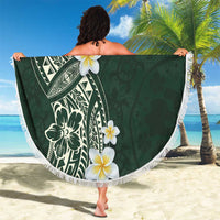 Plumeria Beach Blanket Polynesian Tribal Frangipani Green LT03 - Polynesian Pride