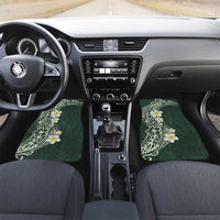 Plumeria Car Mats Polynesian Tribal Frangipani Green LT03 Set 2pcs - Front Green - Polynesian Pride