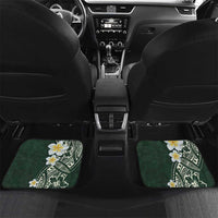 Plumeria Car Mats Polynesian Tribal Frangipani Green LT03 Set 2pcs - Back Green - Polynesian Pride