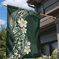 Plumeria Garden Flag Polynesian Tribal Frangipani Green LT03 - Polynesian Pride