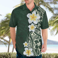 Plumeria Hawaiian Shirt Polynesian Tribal Frangipani Green LT03 - Polynesian Pride