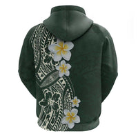 Plumeria Hoodie Polynesian Tribal Frangipani Green LT03 - Polynesian Pride
