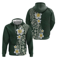 Plumeria Hoodie Polynesian Tribal Frangipani Green LT03 - Polynesian Pride