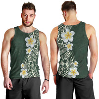 Plumeria Men Tank Top Polynesian Tribal Frangipani Green LT03 - Polynesian Pride