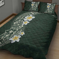 Plumeria Quilt Bed Set Polynesian Tribal Frangipani Green LT03 - Polynesian Pride
