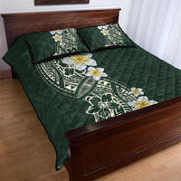 Plumeria Quilt Bed Set Polynesian Tribal Frangipani Green LT03 - Polynesian Pride