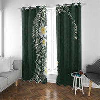Plumeria Window Curtain Polynesian Tribal Frangipani Green LT03 With Grommets Green - Polynesian Pride