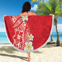 Plumeria Beach Blanket Polynesian Tribal Frangipani Red LT03 - Polynesian Pride