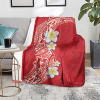 Plumeria Blanket Polynesian Tribal Frangipani Red LT03 - Polynesian Pride