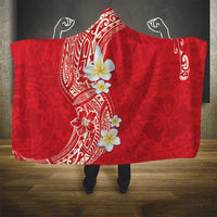 Plumeria Hooded Blanket Polynesian Tribal Frangipani Red LT03 - Polynesian Pride