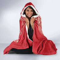 Plumeria Hooded Blanket Polynesian Tribal Frangipani Red LT03 - Polynesian Pride