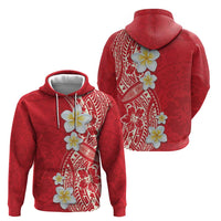 Plumeria Hoodie Polynesian Tribal Frangipani Red LT03 - Polynesian Pride