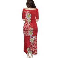 Plumeria Puletasi Polynesian Tribal Frangipani Red LT03 - Polynesian Pride