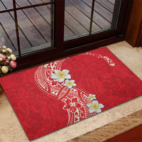 Plumeria Rubber Doormat Polynesian Tribal Frangipani Red LT03 - Polynesian Pride